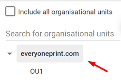 Dropdown Menu Selection for Organizational Units at everyoneprint.com