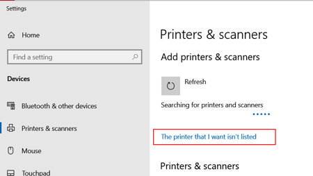 Windows-Printer-Setup-Unlisted-Device-Option